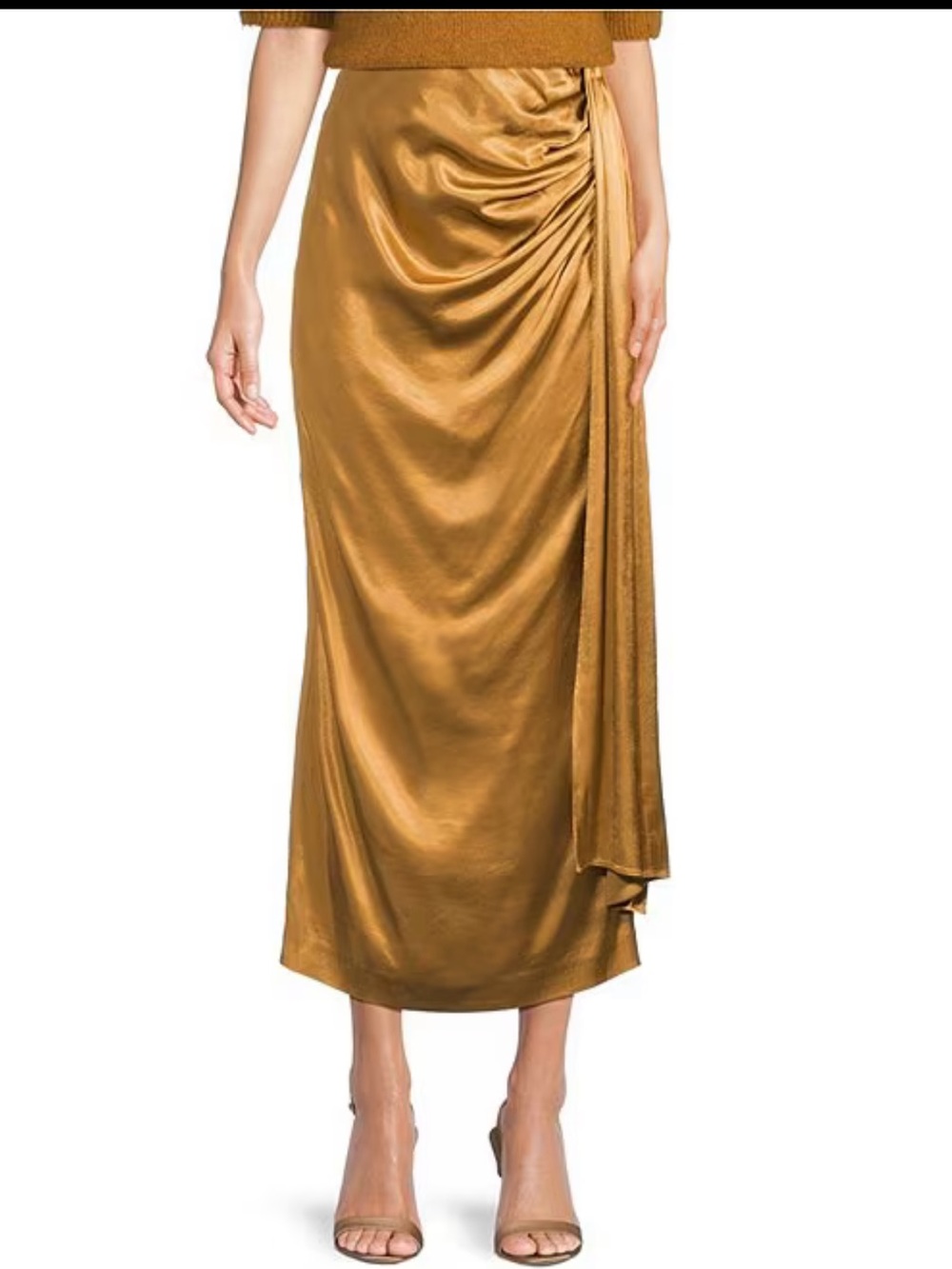 Marchesa Muse by Marchesa Idra Satin Slip Midi Skirt